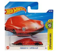 Hot Wheels Porsche 911 Carrera Clip JBB12 Experimotors 6/10 Short Card Rosso Portachiavi Porsche Licenza Mattel 2025 1:64