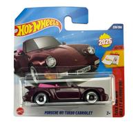 Hot Wheels Porsche 911 Turbo Cabriolet (964) Bordeaux HYW37 - Modello Porsche con licenza - Then and Now 2025 - 1:64