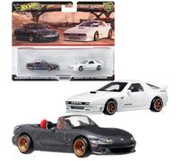 Hot Wheels Premium 2-Pack '04 Mazda Mazdaspeed Miata/Mazda RX7 FC Pandem HRR75 [Mini Car] [3 anni in su]