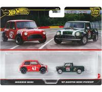 Hot Wheels Premium 2 Pack Morris Mini / '67 Austin Mini Pickup 1:64 BBJBK97