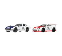 Hot Wheels Premium - 67 Ford GT40 MK IV, set da 2 veicoli Car Culture in scala 1.64, con pneumatici Real Riders e telaio in Metallo, giocattolo per collezionisti, 3+ anni, JBL03