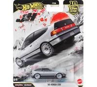 Hot Wheels Premium Car Culture - 88 Honda CRX, modellino da collezione in scala 1:64 con telaio in metallo e pneumatici Real Riders, decorazioni premium e dettagli realistici, 3+ anni, JKF13