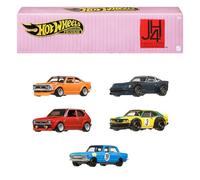 Hot Wheels Premium Car Culture, Storia del Giappone, set da 5 macchinine die-cast impilabili da collezione con telaio Metal e pneumatici RealRiders, giocattolo per bambini, 3+ anni, HRW84