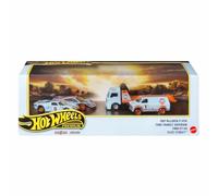 Hot Wheels Premium Collector Display Set, 3 1:64 Scale Cars & 1 1:64 Scala Team Transport Vehicle, Metal/Metal Chassis & Real Riders Pneumatici