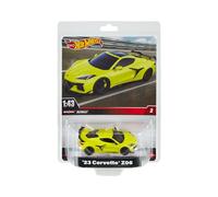 Hot Wheels Premium Corvette Z06, Veicolo in scala 1:43 da collezione, con pneumatici Real Rider, carrozzeria e Telaio Metal, giocattolo per bambini, 3+ anni e fan e collezionisti adulti, HMD48