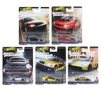 Hot Wheels Premium Fast & Furious - Set di 5 auto pressofuse, Civic Coupé, Lancer Evo IX, 911 RS 3.8, Toyota Chaser, Gallardo 570-4, scala 1:64, metallo HNW46-956M