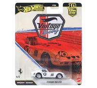 Hot Wheels Ferrari 250 GTO Veicolo della cultura automobilistica, modellino die-cast in scala 1:64 di alta qualità con pneumatici Real Riders e carrozzeria e telaio in metallo/metallo, JKF25