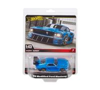1:43 Hot Wheels Premium '69 Modified Ford MUSTANG Blu Metallizzato Real Rider 7