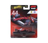 Hot Wheels Premium Formula 1 Ferrari - Lewis Hamilton #44, Auto da Corsa Giocattolo Die-Cast in Scala 1:64 collezionabile con Pneumatici Real Riders e carrozzeria e Telaio in Metallo/Metallo, JKD86