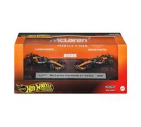 Hot Wheels Premium Formula 1 - Team McLaren F1, 2 macchinine con pneumatici reali e le coppie di piloti della stagione 2025, n.81 Oscar Piastri e n.4 Lando Norris, 14+ anni, JMM91