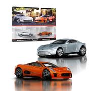 Hot Wheels Premium - Jaguar CX75, set da 2 veicoli Car Culture in scala 1.64, con pneumatici Real Riders e telaio in Metallo, giocattolo per collezionisti, 3+ anni, JBL04