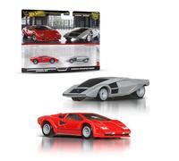 Hot Wheels Premium - Lancia Stratos Zero, Set da 2 Veicoli Car Culture in Scala 1.64, con Pneumatici Real Riders e Telaio in Metallo, Giocattolo per Collezionisti, 3+ Anni, JBL02