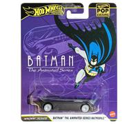 Hot Wheels Pop Culture Batman: The Animated Series Batmobile Die-Cast Vehicle, scala 1:64, Real Riders, metallo/metallo