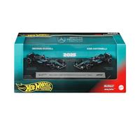 Hot Wheels Premium Formula 1 - Team Mercedes-AMG Petronas F1, 2 macchinine con Pneumatici Reali e Le Coppie di Piloti della Stagione 2025, n.63 George Russell e n.12 Kimi Antonelli, 14+ Anni, JMM93