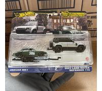 HOT WHEELS Premium Team Transport Jaguar MK1 2023 Land Rover Defender 110