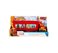 HOT WHEELS RACERVERSE - TRASPORTATORE HULKBUSTER, VEICOLO PER TRASPORTARE FINO A 10 MACCHININE, CON CABINA DI GUIDA RIMOVIBILE, CASCO APRIBILE E PERSONAGGIO