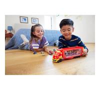 HOT WHEELS RACERVERSE - TRASPORTATORE HULKBUSTER, VEICOLO PER TRASPORTARE FINO A 10 MACCHININE, CON CABINA DI GUIDA RIMOVIBILE, CASCO APRIBILE E PERSONAGGIO