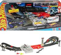 Hot Wheels Racing - Circuito Grand Prix, set pista con due modalità gara e booster motorizzato, include 3 veicoli di Formula 1 in scala 1:64, giocattolo per bambini, 5+ anni, JDY16