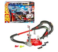Hot Wheels Racing - Circuito Sprint Formula 1, set pista a due modalità di gioco e con 3 veicoli F1 inclusi, McLaren F1 Team, Alpine e VCARB, giocattolo per bambini, 4+ anni, JDY15