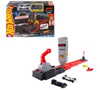 Hot Wheels Racing - Formula 1 Griglia di Partenza, pista con lanciatore e due vetture F1 in scala 1:64 delle scuderie Oracle Red Bull Racing e Visa Cash App Racing Bulls, JNN35
