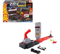Hot Wheels Racing - Formula 1 Griglia di Partenza, pista con lanciatore e due vetture F1 in scala 1:64 delle scuderie Oracle Red Bull Racing e Visa Cash App Racing Bulls, JNN35