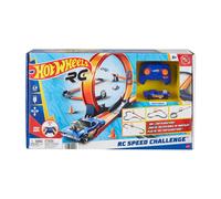 Hot Wheels - Sfida di velocità, Pista con Veicolo radiocomandato in Scala 1:64, Set con 30 Pezzi di Pista per configurazioni Multiple, Giocattolo per Bambini, 5+ Anni, HXX45