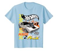 Hot Wheels - Rodger Dodger Made 2 Race Maglietta, Bambini, Celeste, 6 Anni