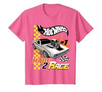 Hot Wheels - Rodger Dodger Made 2 Race Maglietta, Bambini, Rosa mélange, 10 Anni