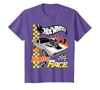 Hot Wheels - Rodger Dodger Made 2 Race Maglietta, Bambini, Viola mélange, 8 Anni