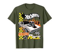 Hot Wheels - Rodger Dodger Made 2 Race Maglietta, Uomo, Oliva, XL