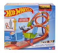 Hot Wheels - Salto Verticale con Loop Infinito, pista per gare e acrobazie, include 1 macchinina e si collega ad altre piste Hot Wheels, giocattolo per bambini, 5+ anni, blu, HMB15