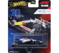 Hot Wheels Auto F1 Liam Lawson Racing Bulls 1:64 in metallo con pneumatici Real Riders