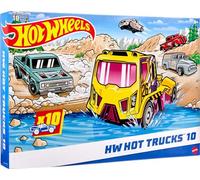 Hot Wheels - Set da 10 camion in scala 1:64, veicoli moderni e d'epoca, pickup, camion da cantiere, tir e trasportatori, tutti da collezionare, giocattolo per bambini, 3+ anni, HMK46