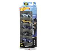 Hot Wheels - Set da 5 macchinine die-cast Batman in scala 1:64, veicoli con vari temi e dettagli autentici, l'iconica Batmobile inclusa, giocattolo per bambini, 3+ anni, JDR18