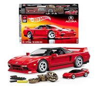 Mattel Brick Shop Hot Wheels - ’90 Acura NSX Serie Elite, set da costruire con 876 pezzi, dettagli realistici e adesivi per personalizzare l'auto, 10+ anni, JFT17