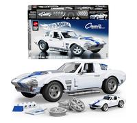 Mattel Brick Shop Hot Wheels,set da costruire, Corvette Grand Sport, 918 pezzi, dettagli realistici e adesivi per personalizzare l'auto, per collezionisti adulti e bambini dai 10 anni in su, JGR31