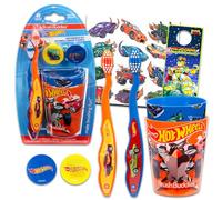Hot Wheels Set di spazzolini da denti e tazze per bambini - Bundle con spazzolino da denti, tazza, adesivi e altro | Hot Wheels Dental Care per ragazzi e ragazze