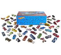 Hot Wheels - Set esclusivo da 50 macchinine, mega confezione firmata Hot Wheels da collezione, ogni veicolo imbustato singolarmente e con decorazioni autentiche, giocattolo per bambini, 3+ anni, V6697