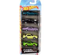 Hot Wheels - Set Fast & Furious da 5 veicoli die-cast in scala 1:64 ispirati e visti nei film della saga, dettagli autentici e temi assortiti, giocattolo per bambini, 3+ anni, JDR19