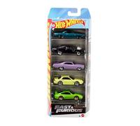 Hot Wheels - Set Fast & Furious da 5 veicoli die-cast in scala 1:64 ispirati e visti nei film della saga, dettagli autentici e temi assortiti, giocattolo per bambini, 3+ anni, JDR19