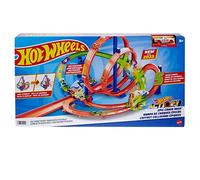 Hot Wheels Set traccia con 5 zone crash, acceleratore motorizzato e 1 auto, HNL97