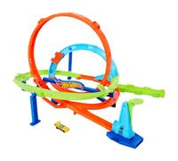 Hot Wheels 'Let's Race' Netflix - Sifda del Ciclone, pista con loop e curve a forma di boomerang con 1 macchinina Hot Wheels inclusa, set ripiegabile e trasportabile, 4+ anni, HXM94