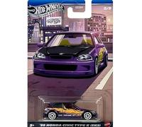 Hot Wheels Veicolo pressofuso '99 Honda Civic Type R (EK9) Silver Compact Kings 2/5 Viola 1:64