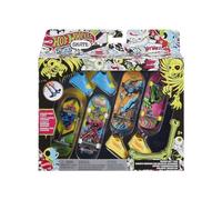 Hot Wheels Skate - Neon Bones, set skateboard acrobazie a tema Tony Hawk con 4 fingerboard e scarpine da skate rimovibili incluse, giocattolo per bambini, 5+ anni, HPG23