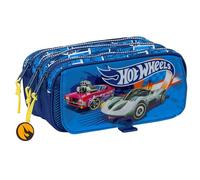 Hot Wheels Sonny - Astuccio triplo grande, astuccio per bambini, ideale per bambini in età scolastica, comodo e versatile, qualità e resistenza, 21,5 x 8 x 10 cm, colore blu marino, Blu navy,