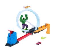 Hot Wheels - Spider-Man e Hulk Spacca, pista da corsa ispirata al film Spider-Man: Brand New Day, con i due iconici supereroi Marvel e auto Superstar inclusi, JMR29