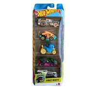 Hot Wheels Street Beasts (Howlin Heat, Purrfect Speed, Tomp Up, Double Demon & Steer Clear) 5 Vehicle Pack (HTV55)