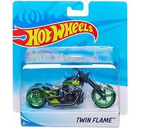 Hot Wheels Street Power Green Twin Flame Motorcycle