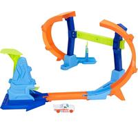 Hot Wheels Stunt Tracks - Loop Acrobatico, Pista Regolabile e Pieghevole con Sistema Speed Snap, Salto a Spirale e adattatori, 1 macchinina in Scala 1:64 Inclusa, 4+ Anni, JLM91