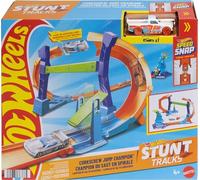 Hot Wheels Stunt Tracks - Loop Acrobatico, Pista Regolabile e Pieghevole con Sistema Speed Snap, Salto a Spirale e adattatori, 1 macchinina in Scala 1:64 Inclusa, 4+ Anni, JLM91